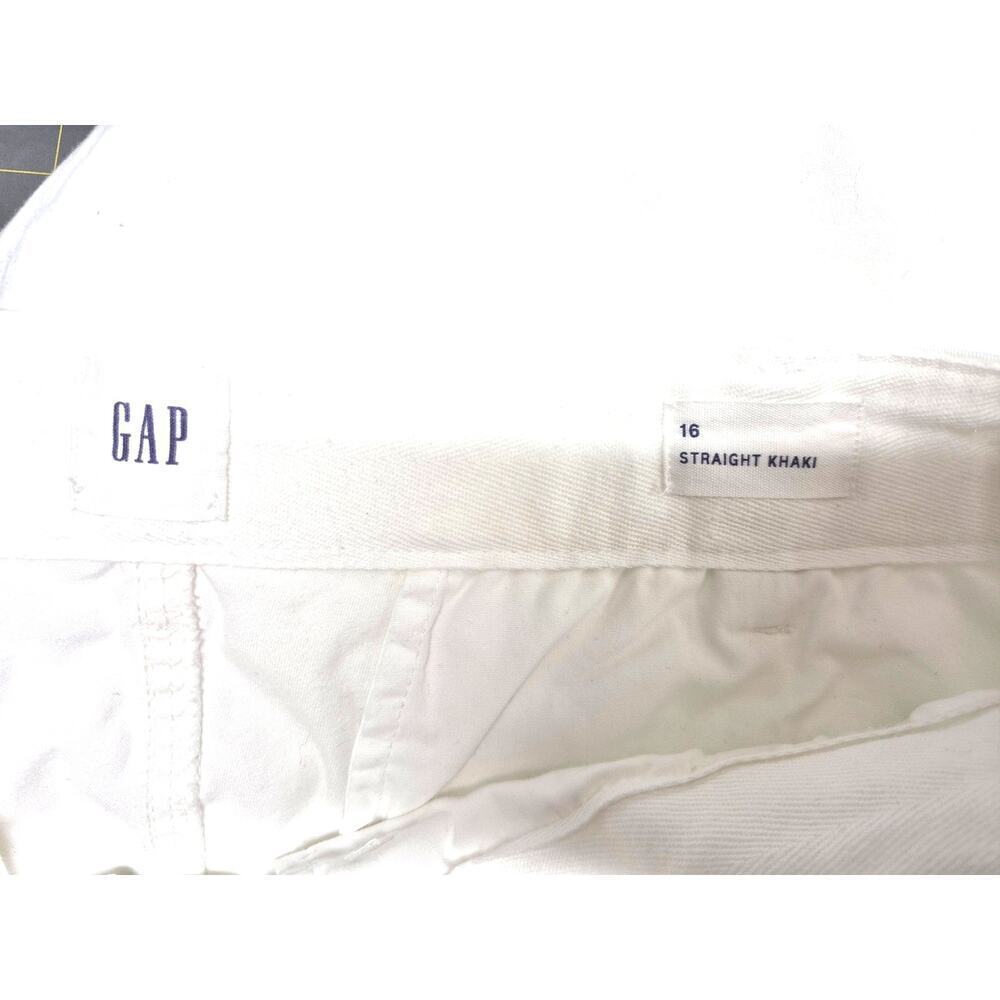Gap White Cropped Straight Jeans High Rise Cotton Sz 16 - Picture 6 of 7